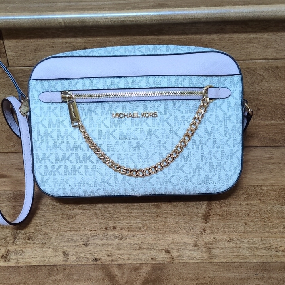 Michael Kors Light Pink and Cream Crossbody Bag